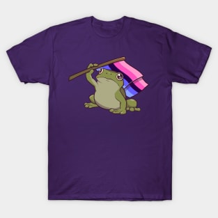 Omnisexual Pride Flag-Holding Frog T-Shirt